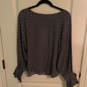 NWT Navy Patterned Blouse